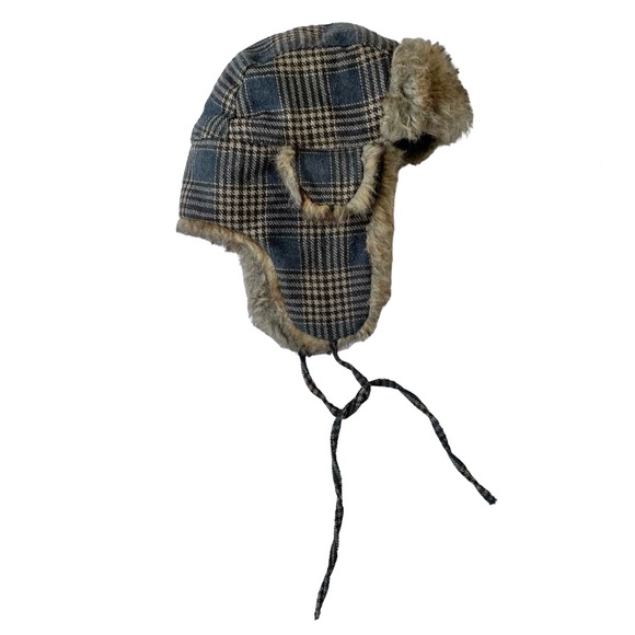 Plaid Faux Fur Lined Trapper Hat - Picture 11 of 11